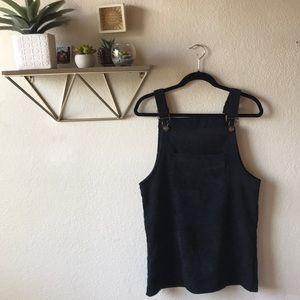Black Corduroy Overall Dress